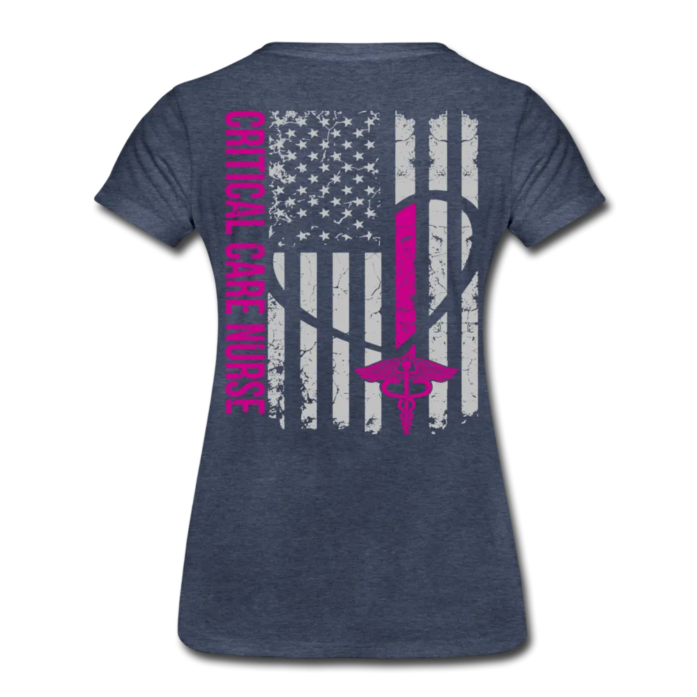 Critical Care Nurse Flag Women’s Premium T-Shirt (CK1838)