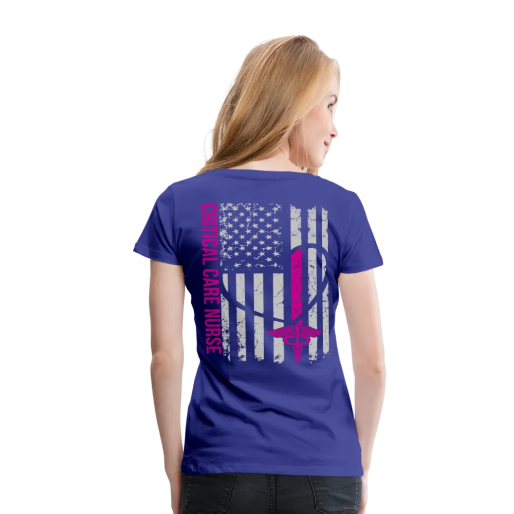 Critical Care Nurse Flag Women’s Premium T-Shirt (CK1838)