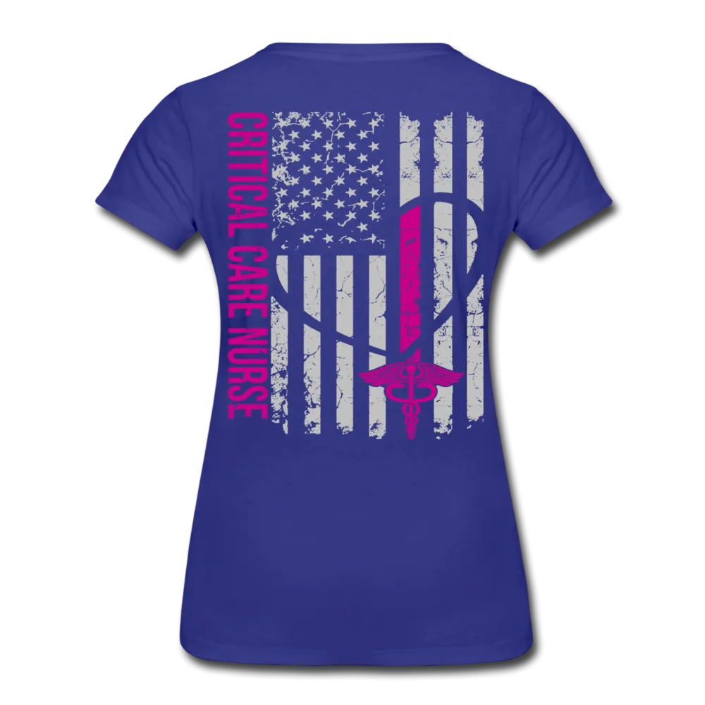 Critical Care Nurse Flag Women’s Premium T-Shirt (CK1838)