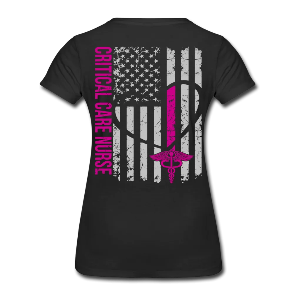 Critical Care Nurse Flag Women’s Premium T-Shirt (CK1838)