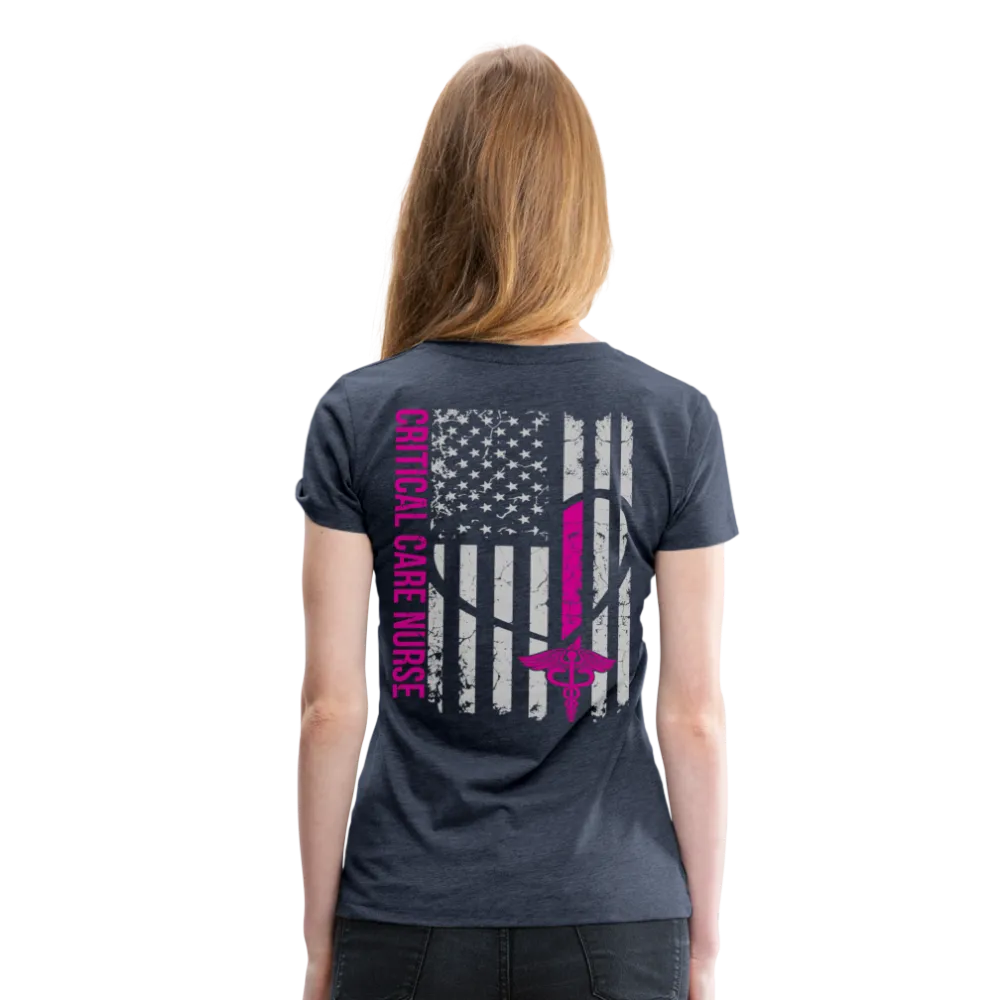 Critical Care Nurse Flag Women’s Premium T-Shirt (CK1838)