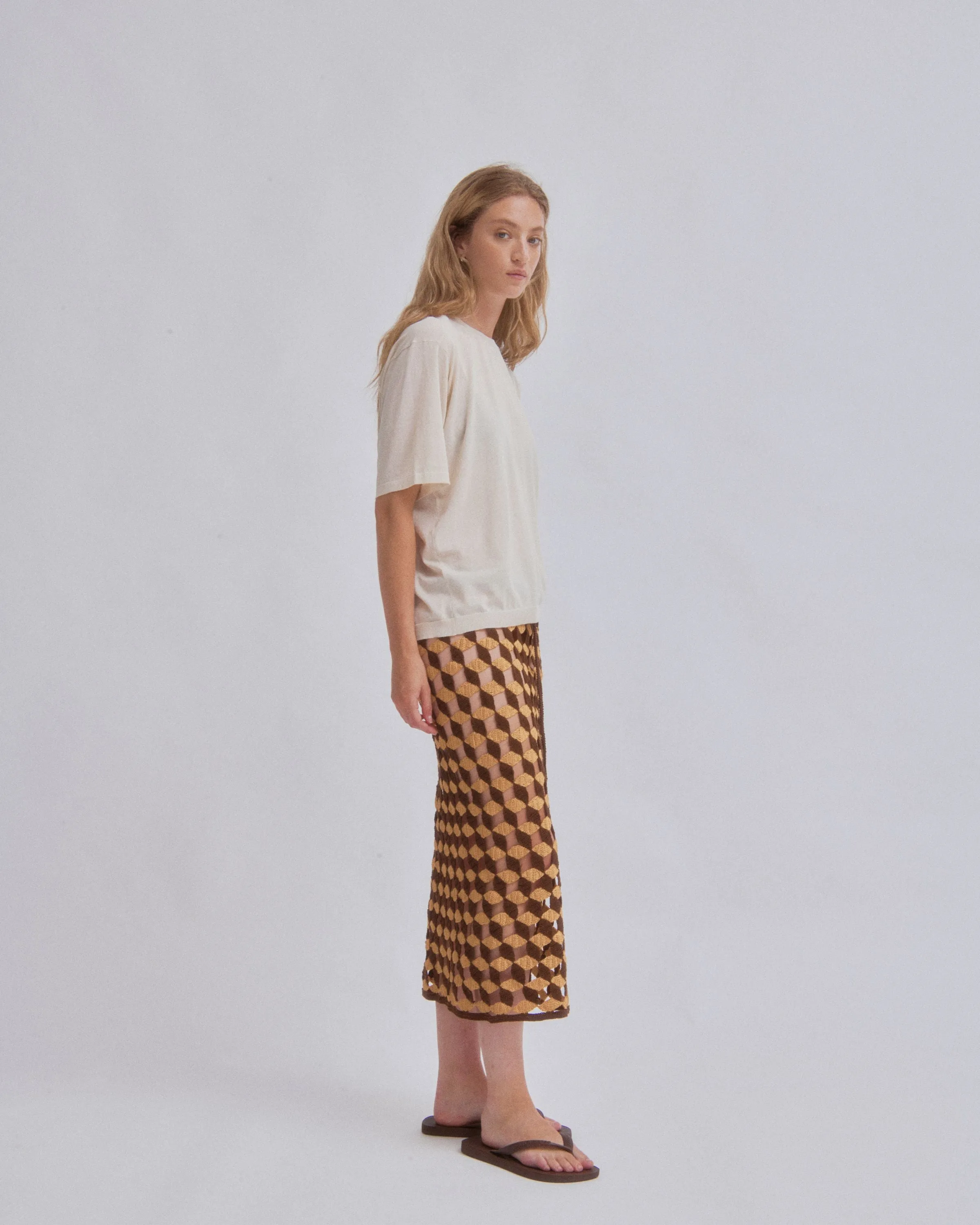 Crochet Skirt in  Sun x Wood