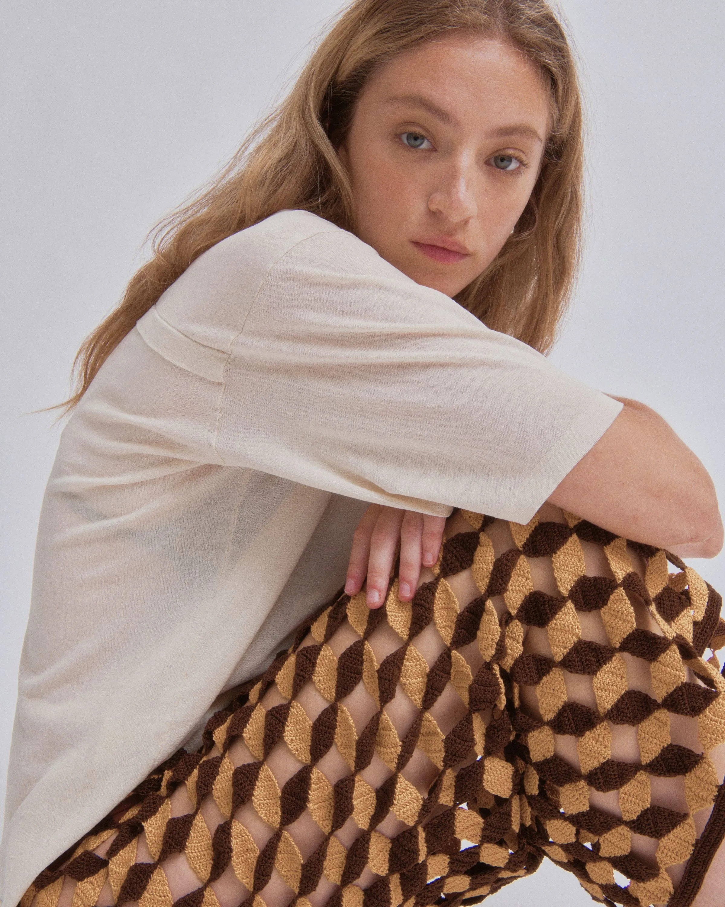 Crochet Skirt in  Sun x Wood