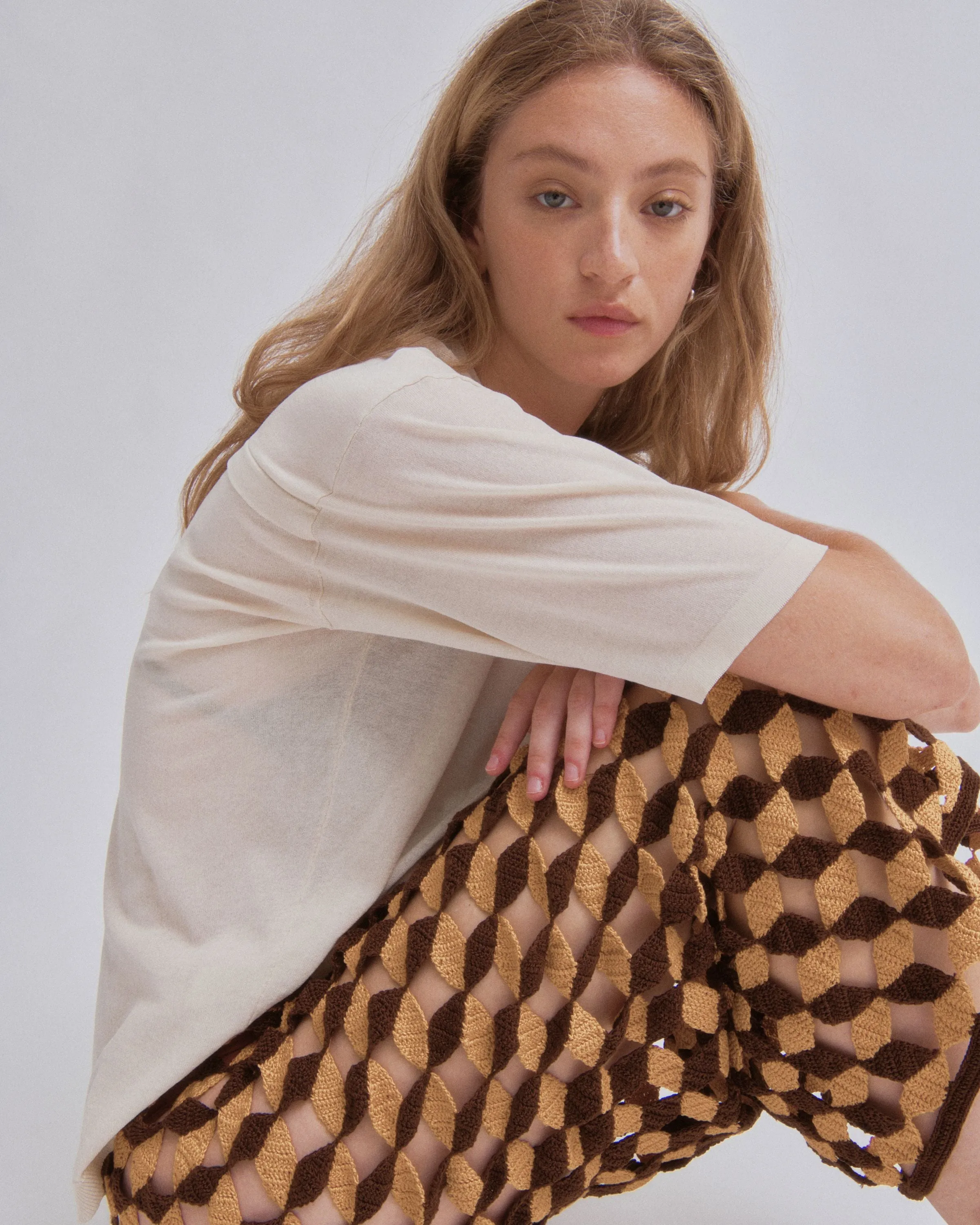 Crochet Skirt in  Sun x Wood