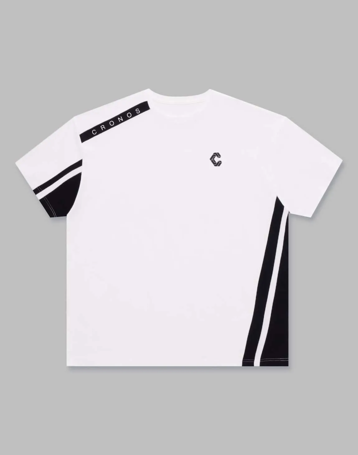 CRONOS 2LINES SWITCHED OVERSIZE T-SHIRTS【WHITE】