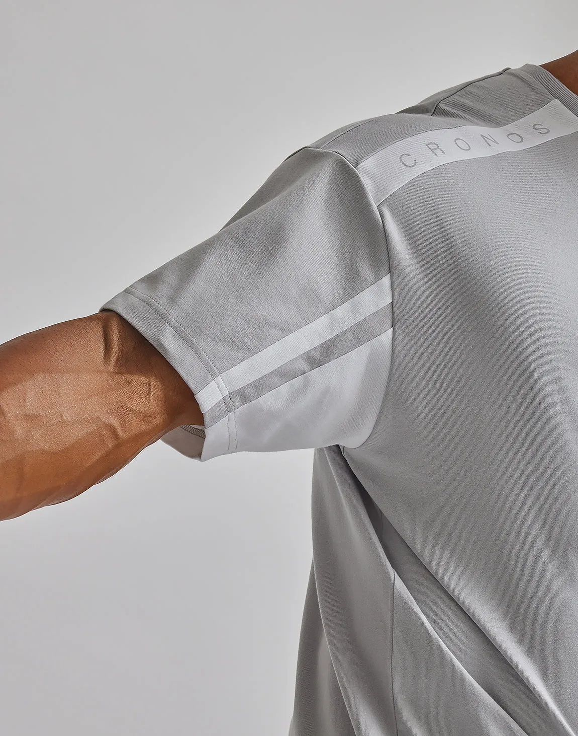 CRONOS 2LINES SWITCHED OVERSIZE T-SHIRTS【WHITE】