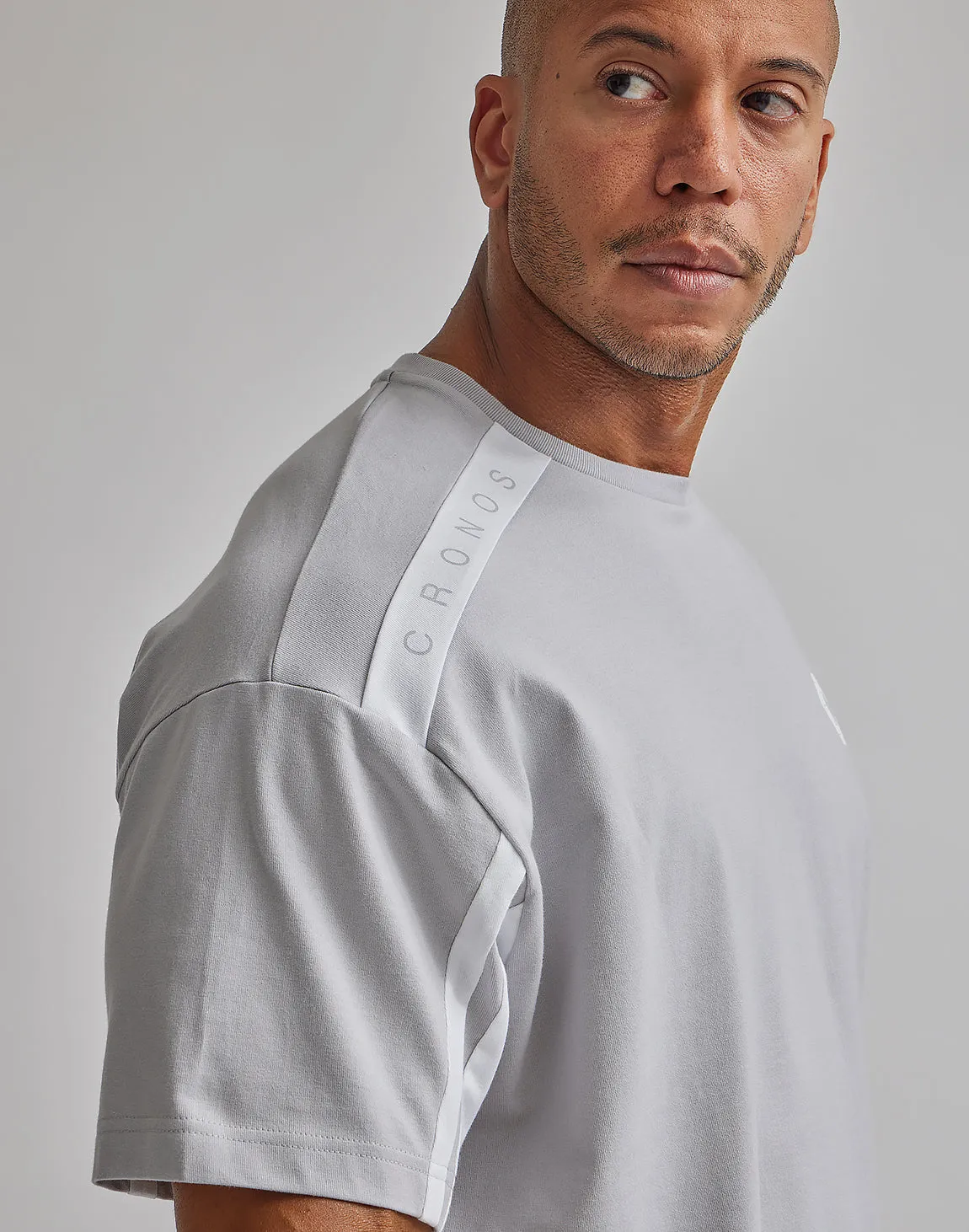 CRONOS 2LINES SWITCHED OVERSIZE T-SHIRTS【WHITE】
