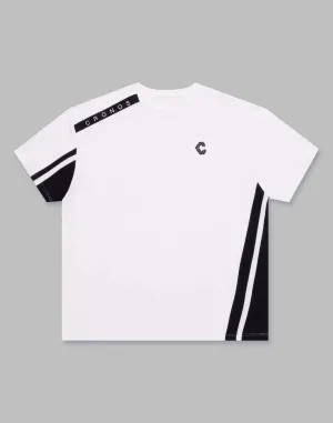 CRONOS 2LINES SWITCHED OVERSIZE T-SHIRTS【WHITE】