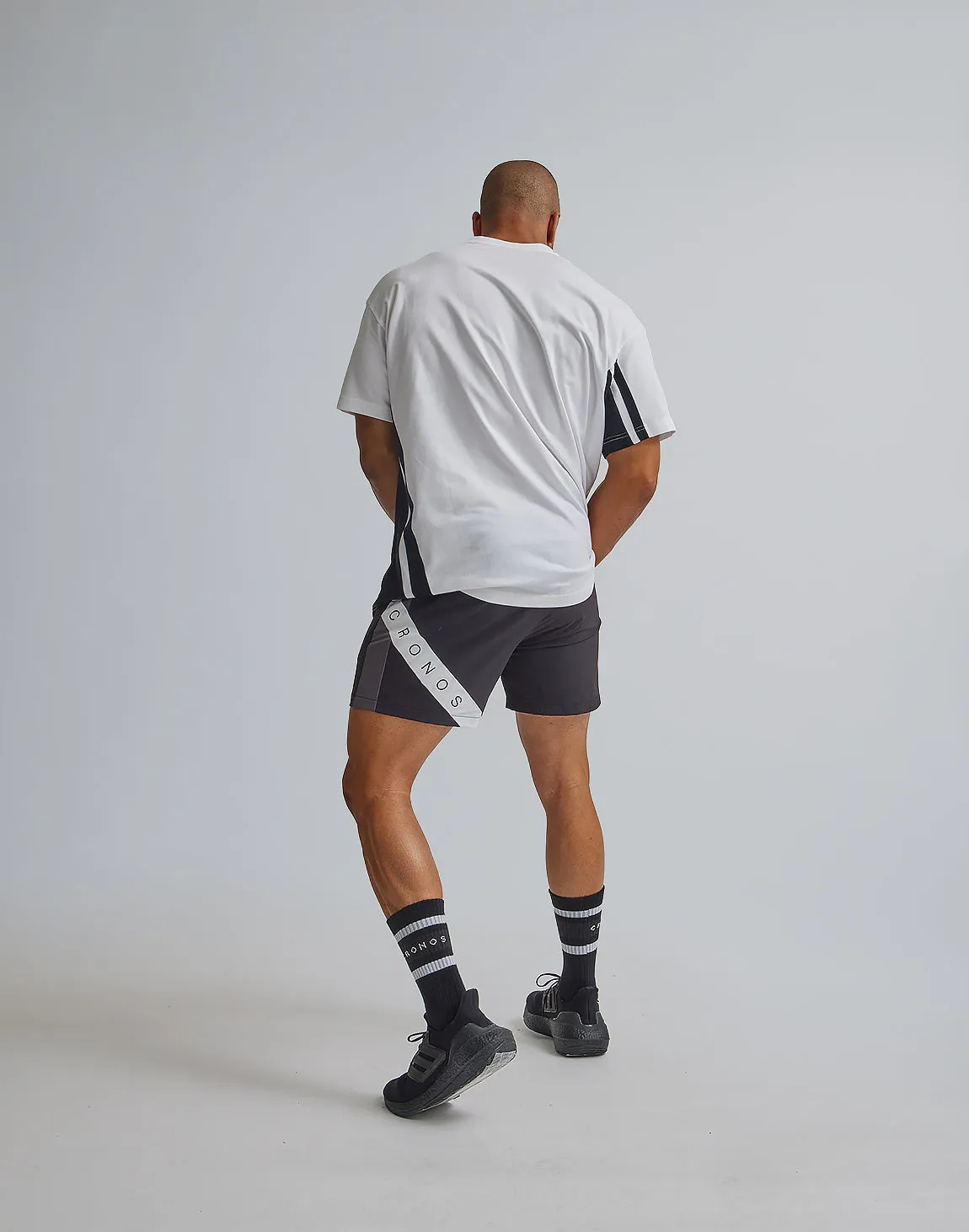 CRONOS 2LINES SWITCHED OVERSIZE T-SHIRTS【WHITE】