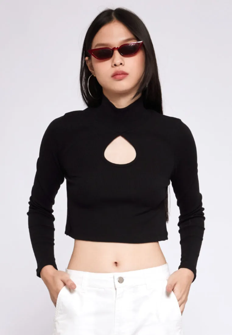 Cut Out Long Sleeve Top
