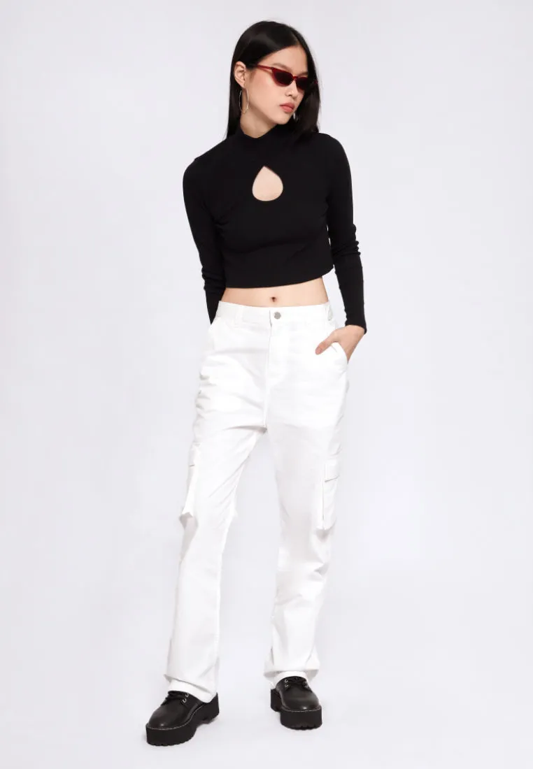 Cut Out Long Sleeve Top