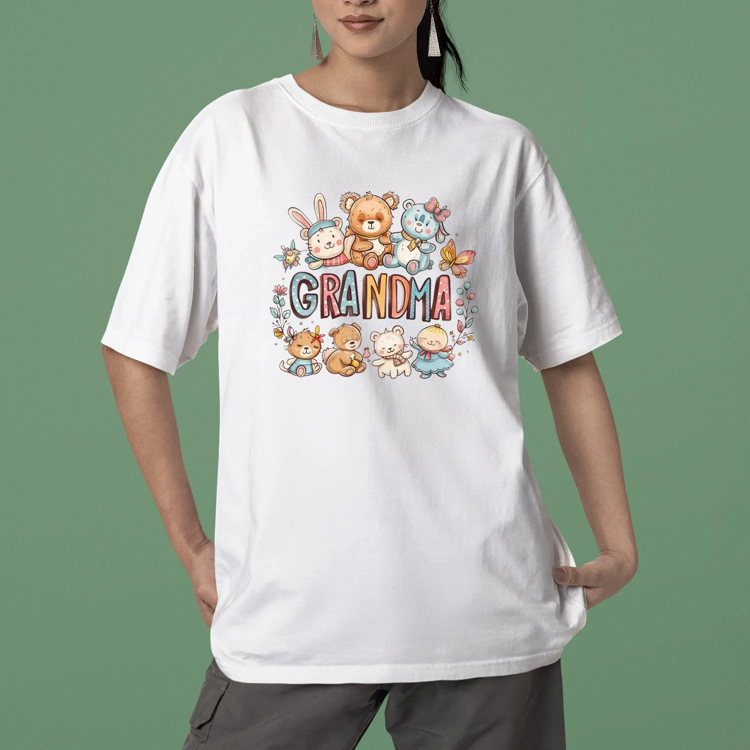 Cute Chibi Grandma T-Shirt, Teddy Bear Nana Shirt, Celebrate Mom, Nana Shirt, Grandma Hoodie, Grandma Shirt, Mother's Day Gift For Grandma, Happy Mother's Day