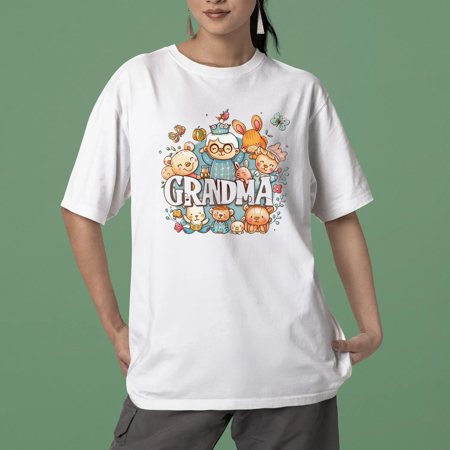 Cute Chibi Grandma T-Shirt, Teddy Bear Nana Shirt, Celebrate Mom, Nana Shirt, Grandma Hoodie, Grandma Shirt, Mother's Day Gift For Grandma, Happy Mother's Day