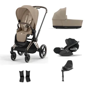 Cybex Priam (Cloud T Plus) Bundles - Rose Gold/Cozy Beige/Sepia Black