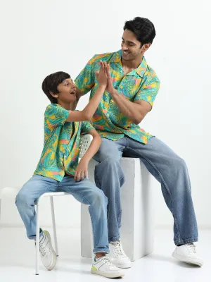Dad & Son Tropical Printed Twinning Shirt Yellow