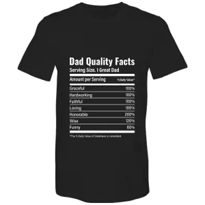 Dad Quality Facts Bella Canvas Airlume Combed and Ringspun Cotton T-Shirts Black Heather