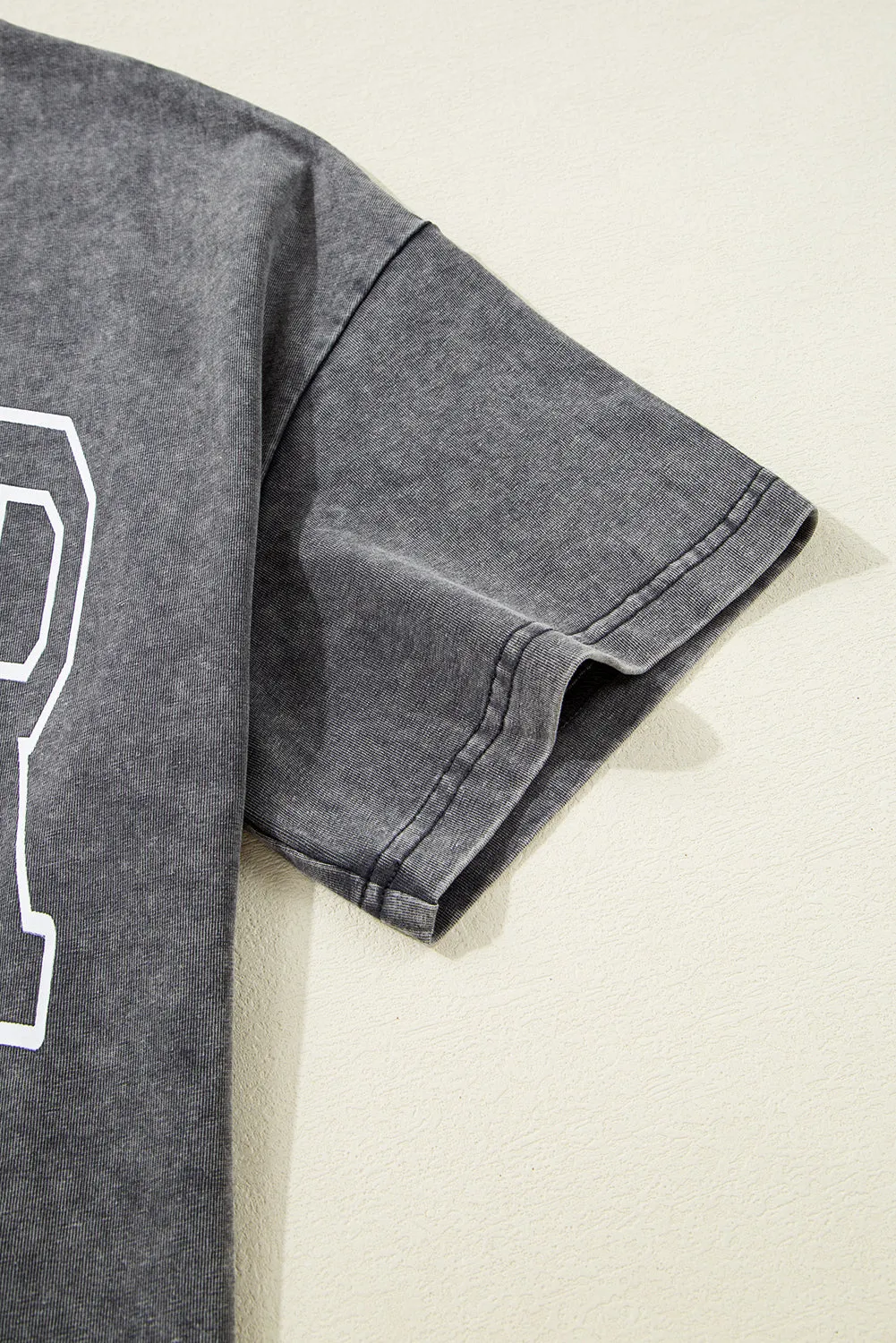 Dark Grey MOTHER Graphic Mineral Wash Oversized T Shirt