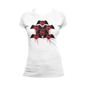 DC Batman V Superman Logo Graff Official Women's T-shirt (White)
