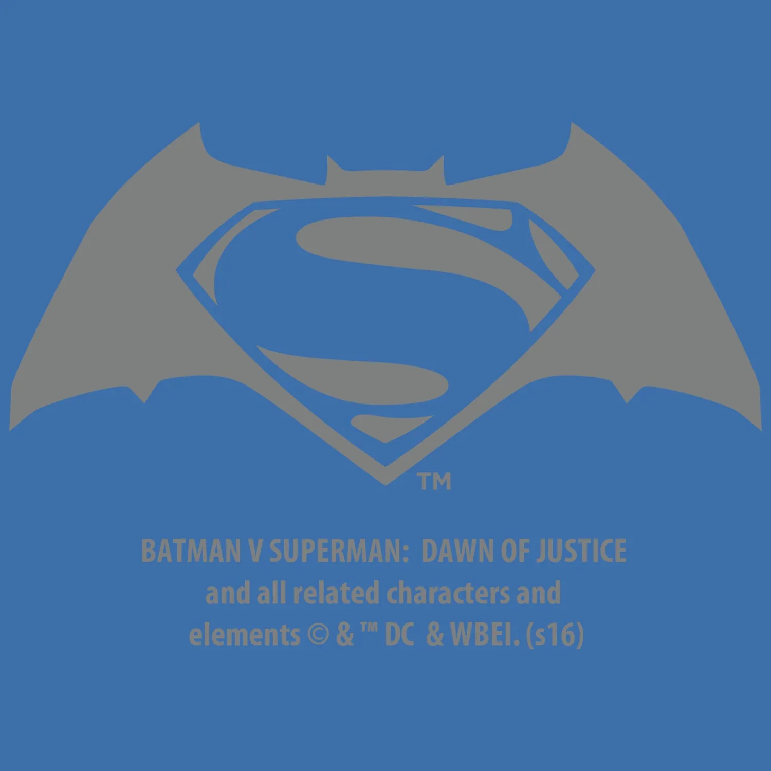 DC Batman V Superman Logo Stencil Official Women's T-shirt (Blue)