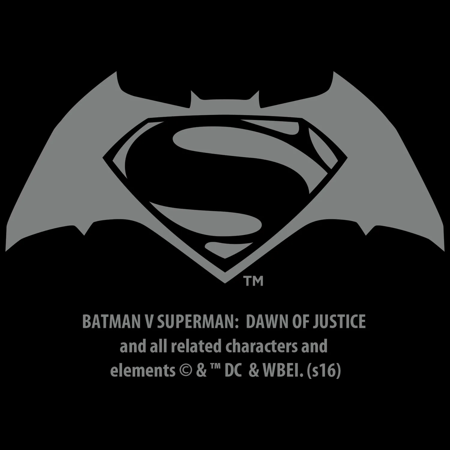 DC Batman V Superman Wonder Woman Logo Stencil Trinity Official Women's T-shirt (Black)