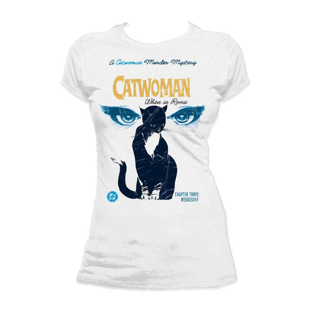 DC Comics Catwoman Cover Rome Official Women's T-shirt (White)