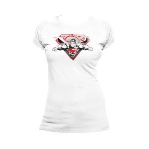 DC Comics Superman Logo Inc. Official Women's T-shirt (White)