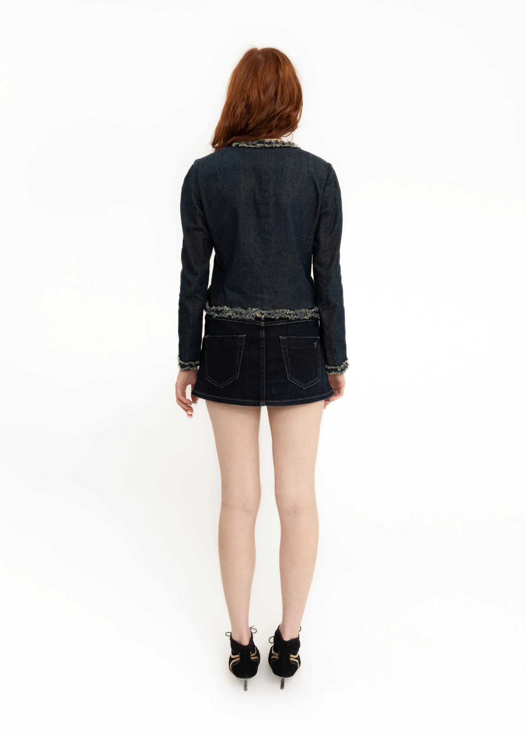 Denim micro mini skirt