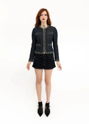 Denim micro mini skirt