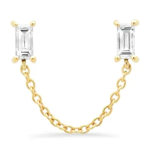 Diamond Baguette Chain Studs