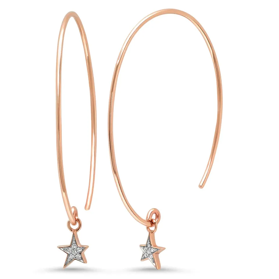 Diamond Star Charm Earrings