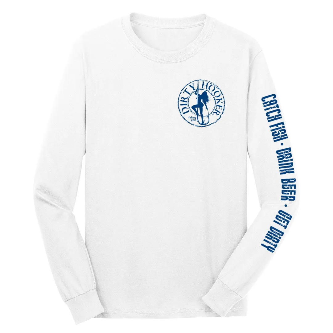 Dirty Hooker Classic Navy Blue Long Sleeve T-Shirt