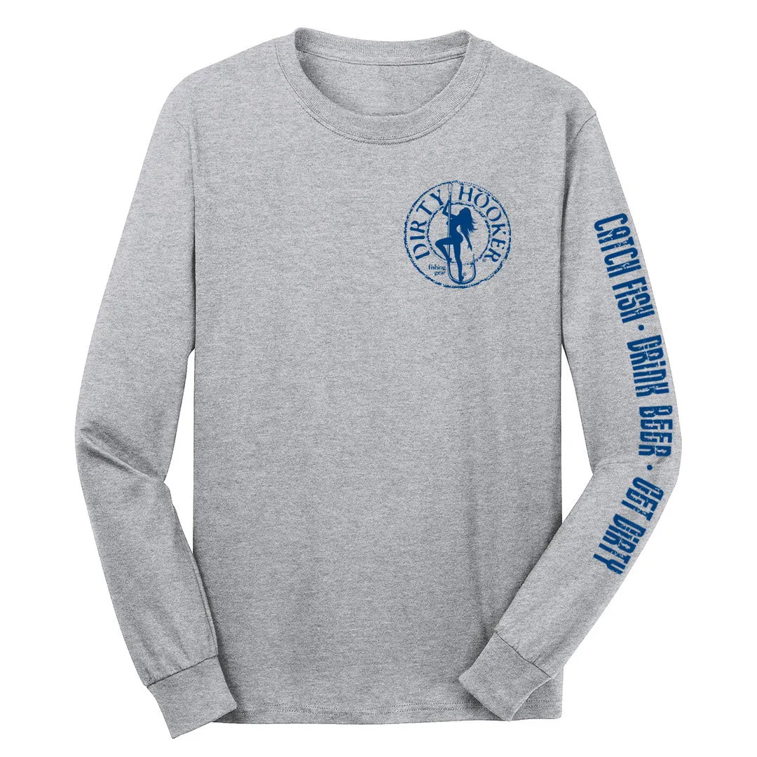 Dirty Hooker Classic Navy Blue Long Sleeve T-Shirt