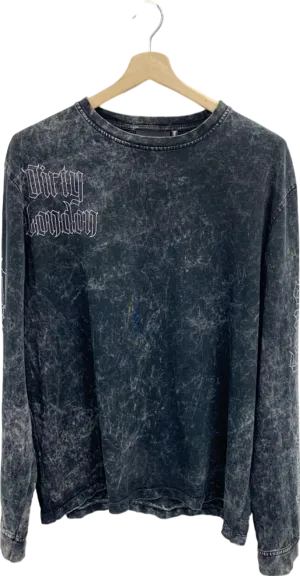 Dirty London Grey Distressed Long Sleeve T-Shirt UK XL