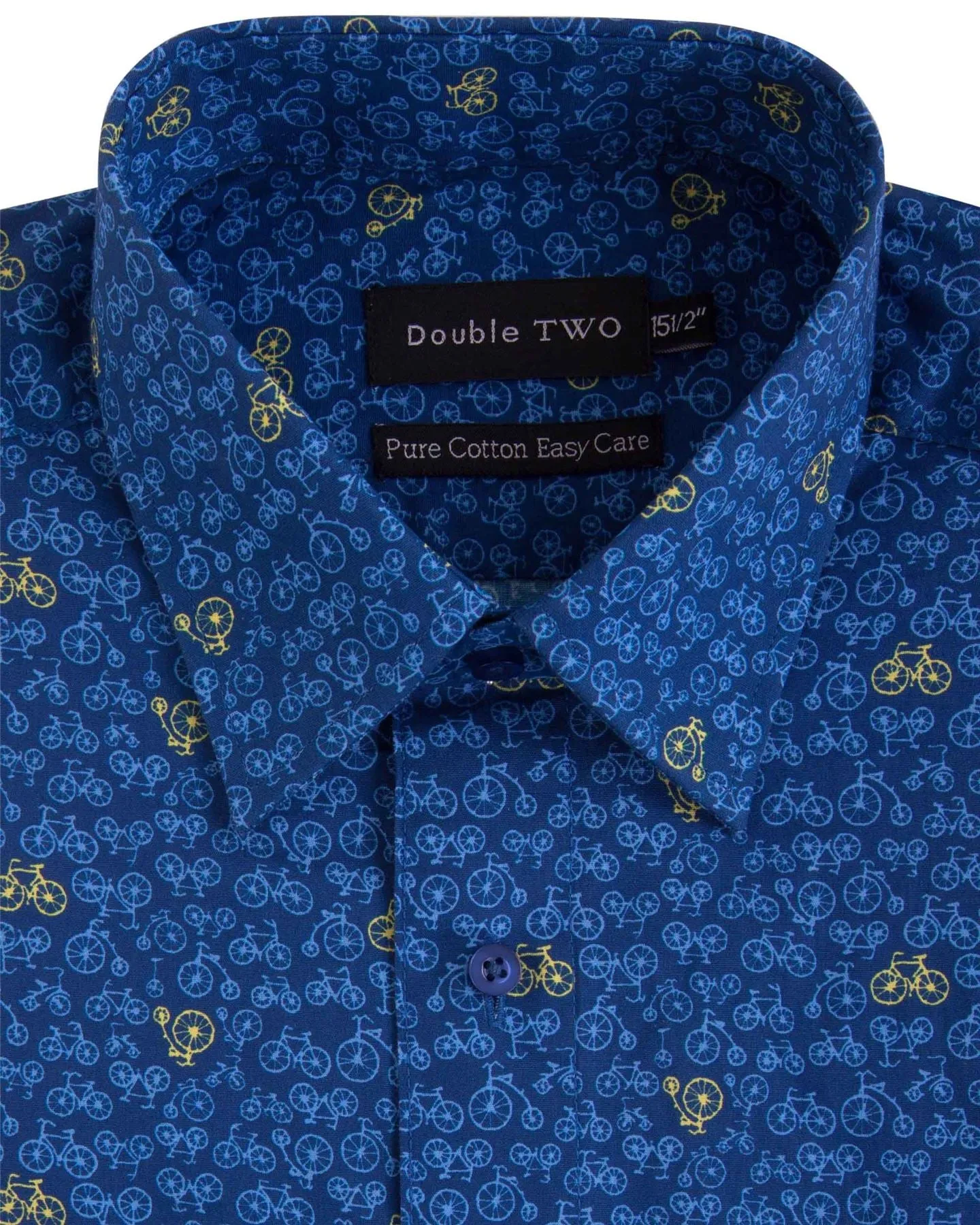 Double Two Mens Pure Cotton Patterned LS Shirts in Collar 15 to 23 Inches, Multiple Options