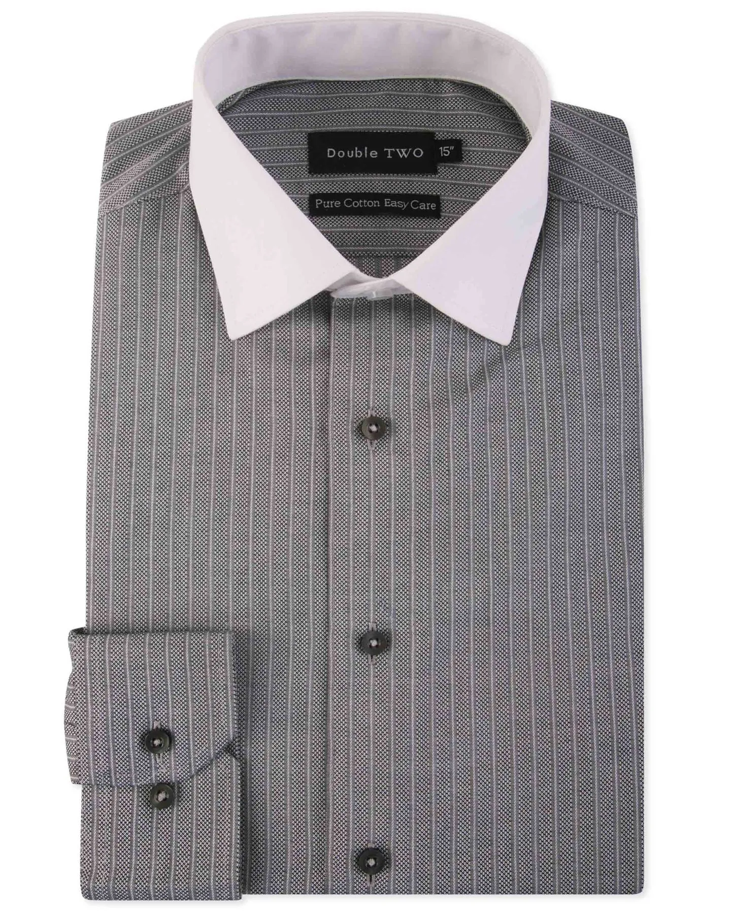 Double Two Mens Pure Cotton Patterned LS Shirts in Collar 15 to 23 Inches, Multiple Options