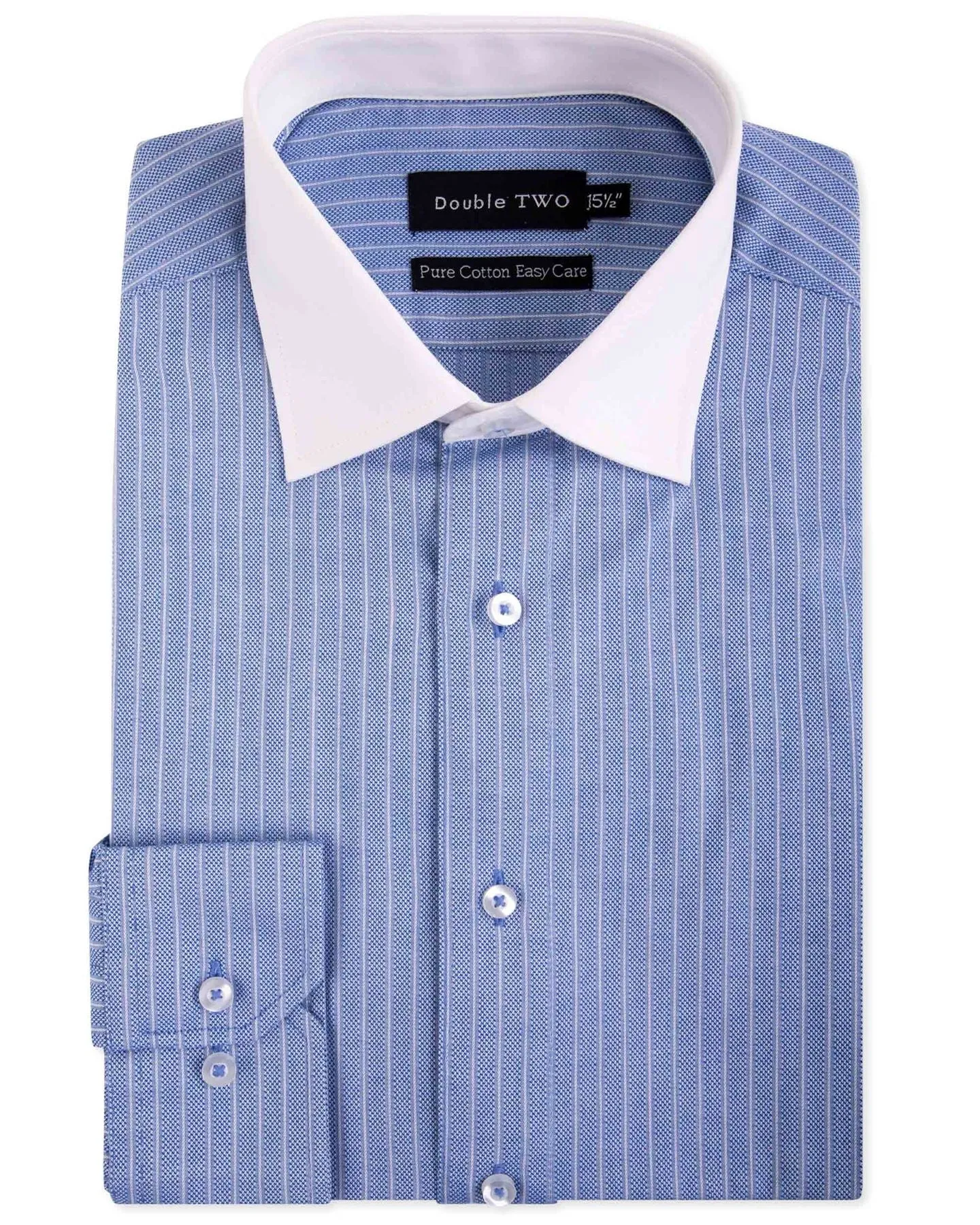 Double Two Mens Pure Cotton Patterned LS Shirts in Collar 15 to 23 Inches, Multiple Options