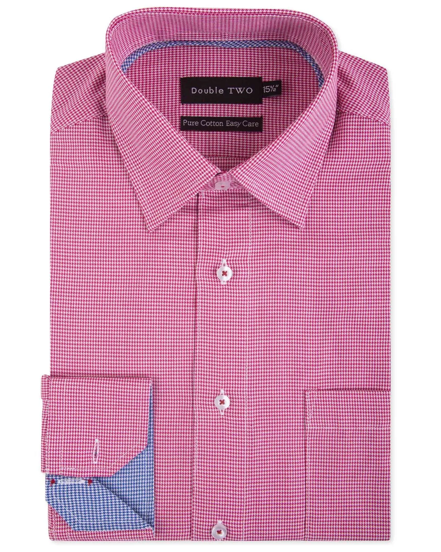 Double Two Mens Pure Cotton Patterned LS Shirts in Collar 15 to 23 Inches, Multiple Options