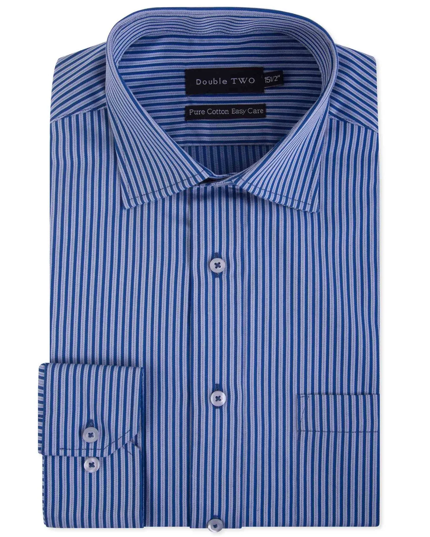 Double Two Mens Pure Cotton Patterned LS Shirts in Collar 15 to 23 Inches, Multiple Options