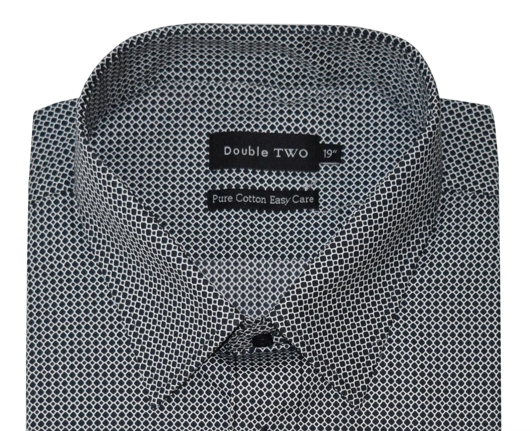 Double Two Mens Pure Cotton Patterned LS Shirts in Collar 15 to 23 Inches, Multiple Options