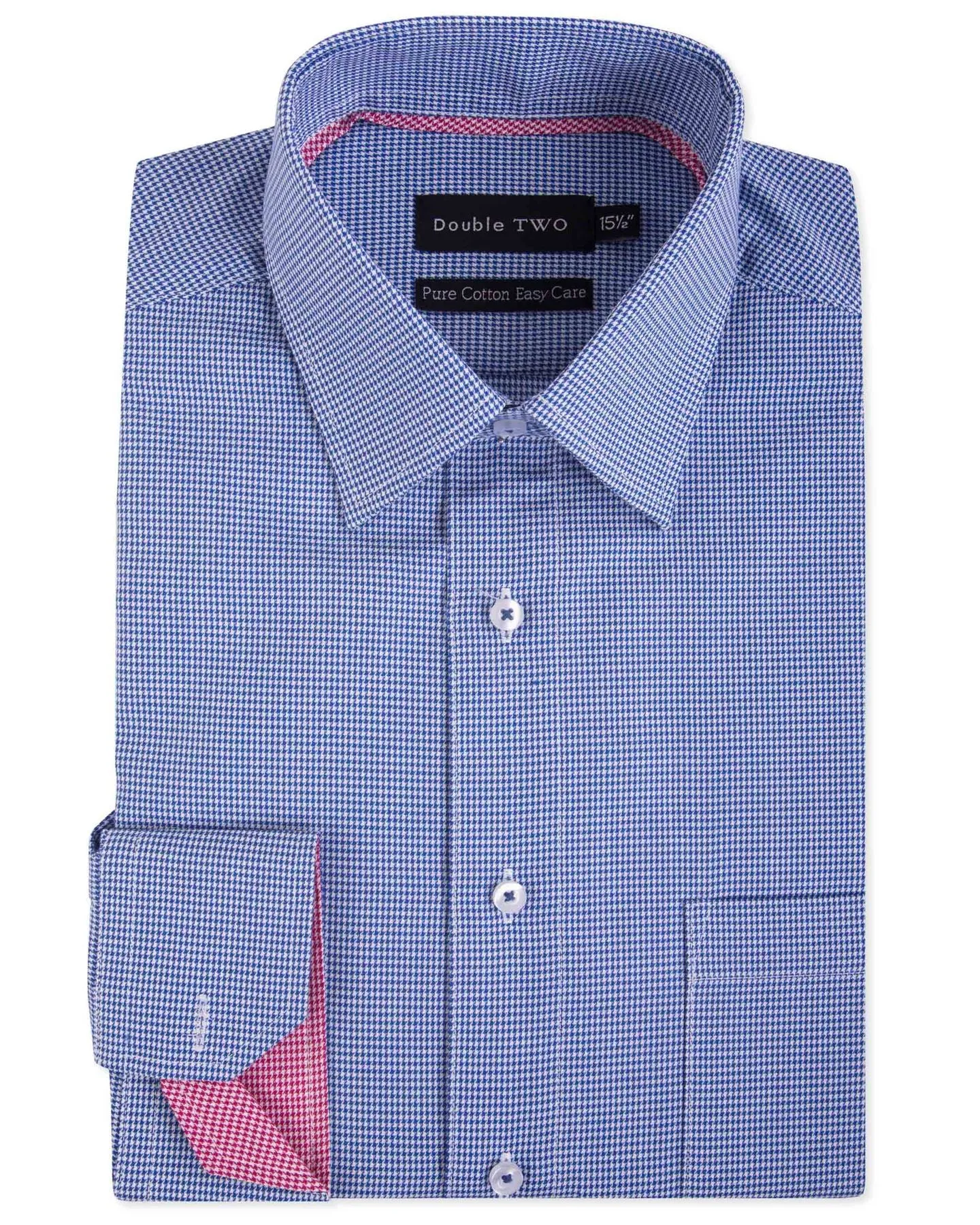 Double Two Mens Pure Cotton Patterned LS Shirts in Collar 15 to 23 Inches, Multiple Options