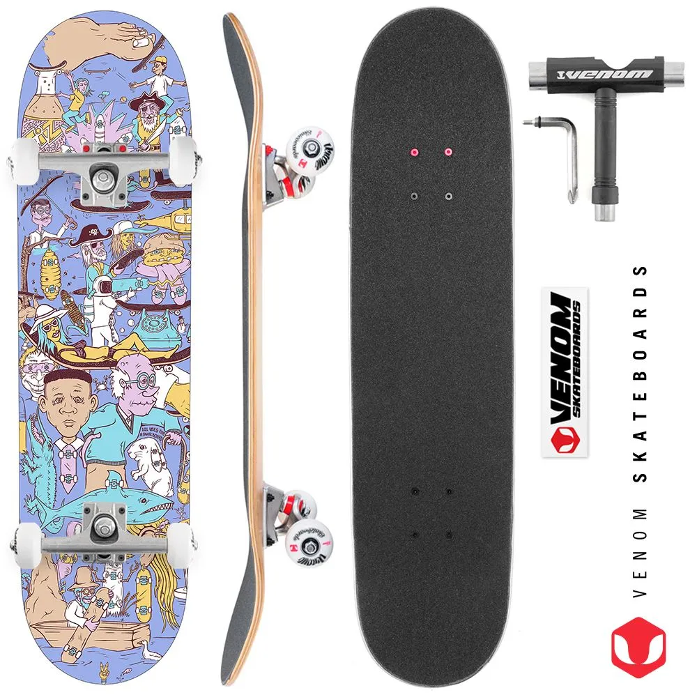 Drawing Boards No. 1 101 Uses for a Skateboard x Venom Skateboards Custom Complete Skateboard - 8.25"