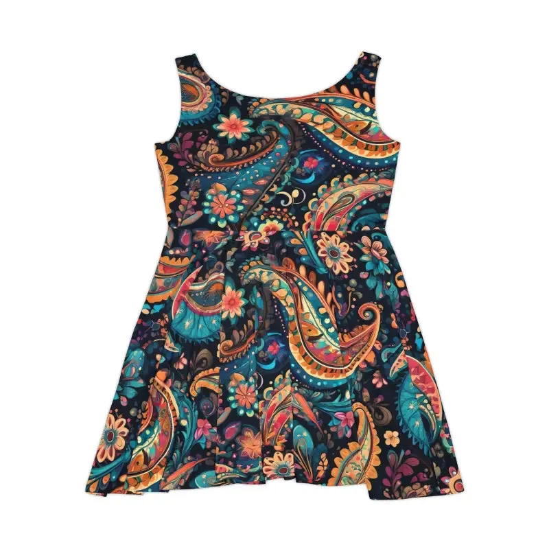 Eco Chic Paisley Skater Dress for Bold Women