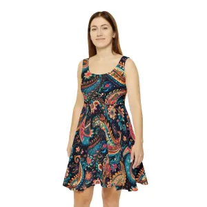 Eco Chic Paisley Skater Dress for Bold Women