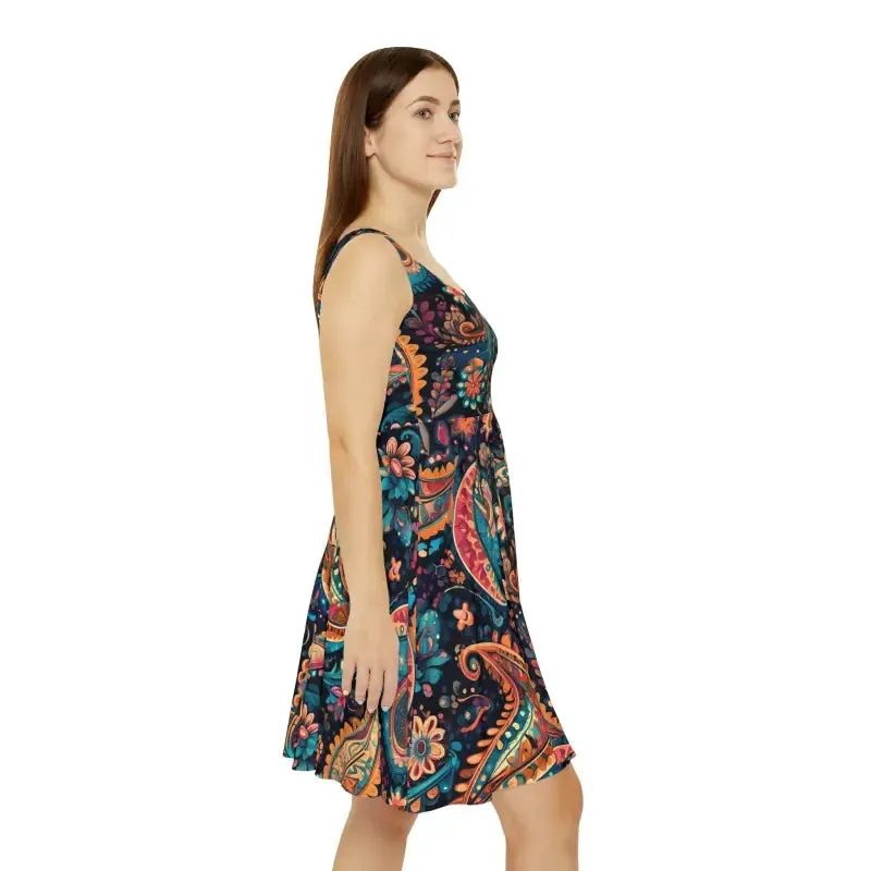 Eco Chic Paisley Skater Dress for Bold Women