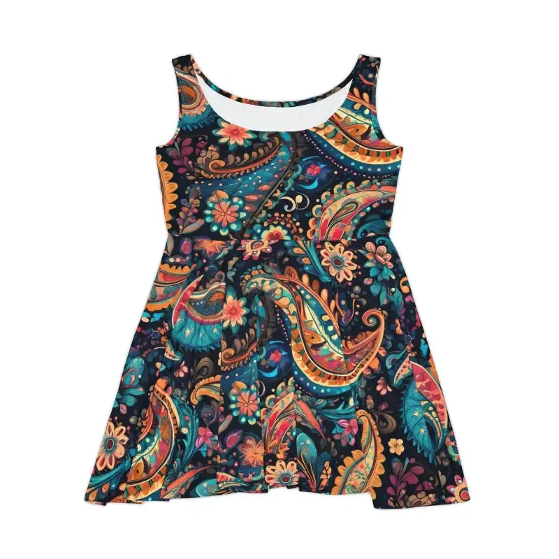 Eco Chic Paisley Skater Dress for Bold Women