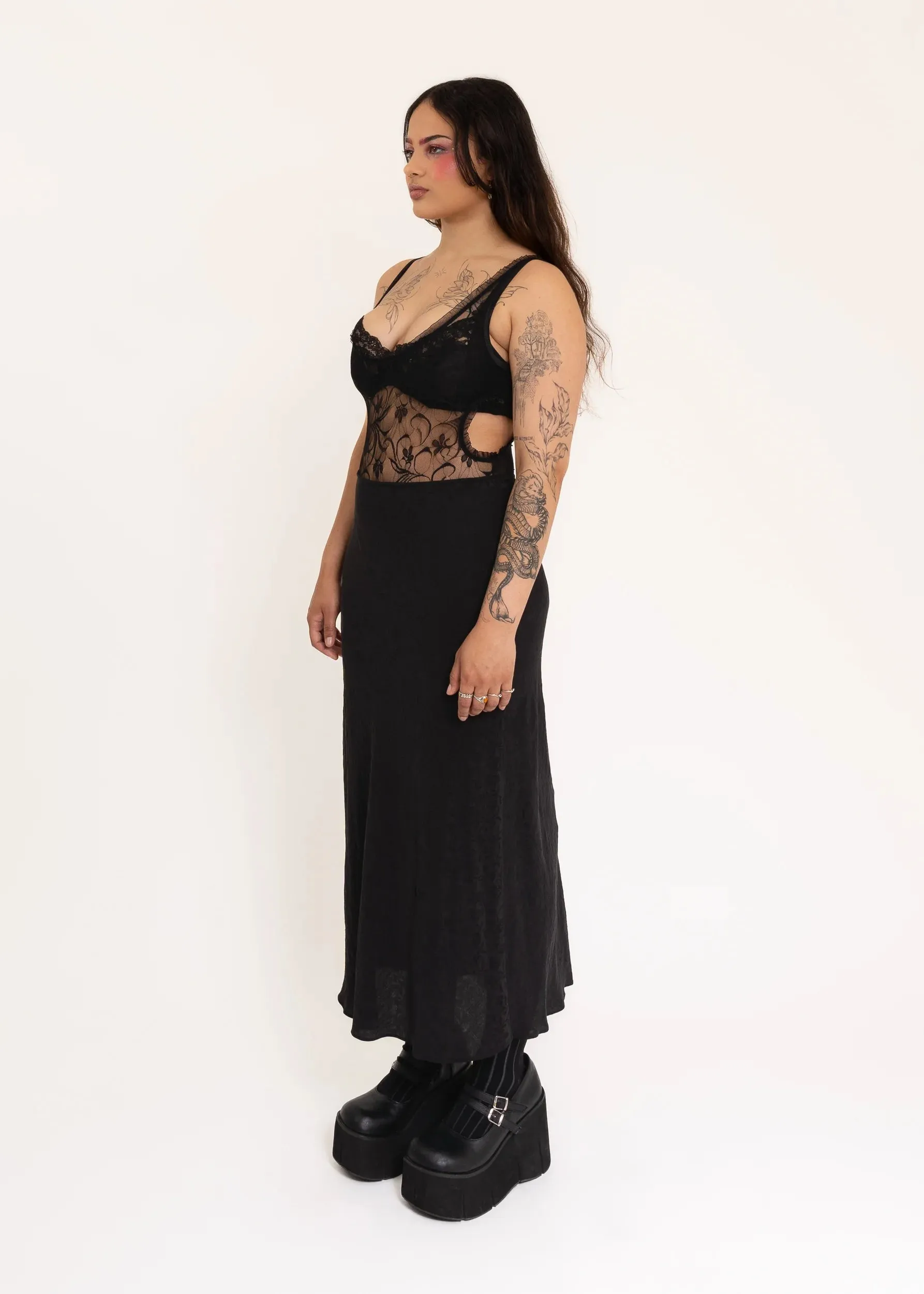 Embossed Silk Maxi Skirt