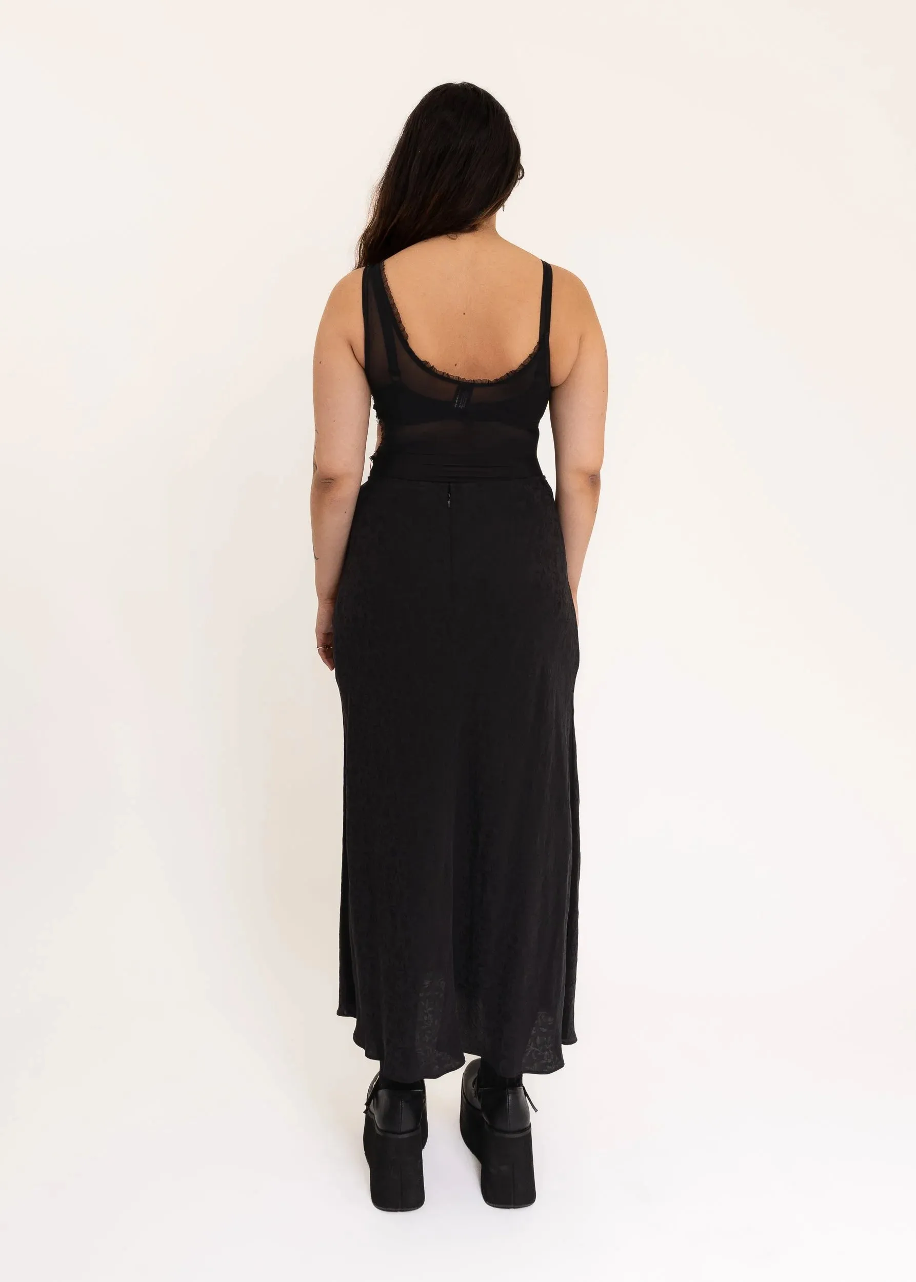 Embossed Silk Maxi Skirt
