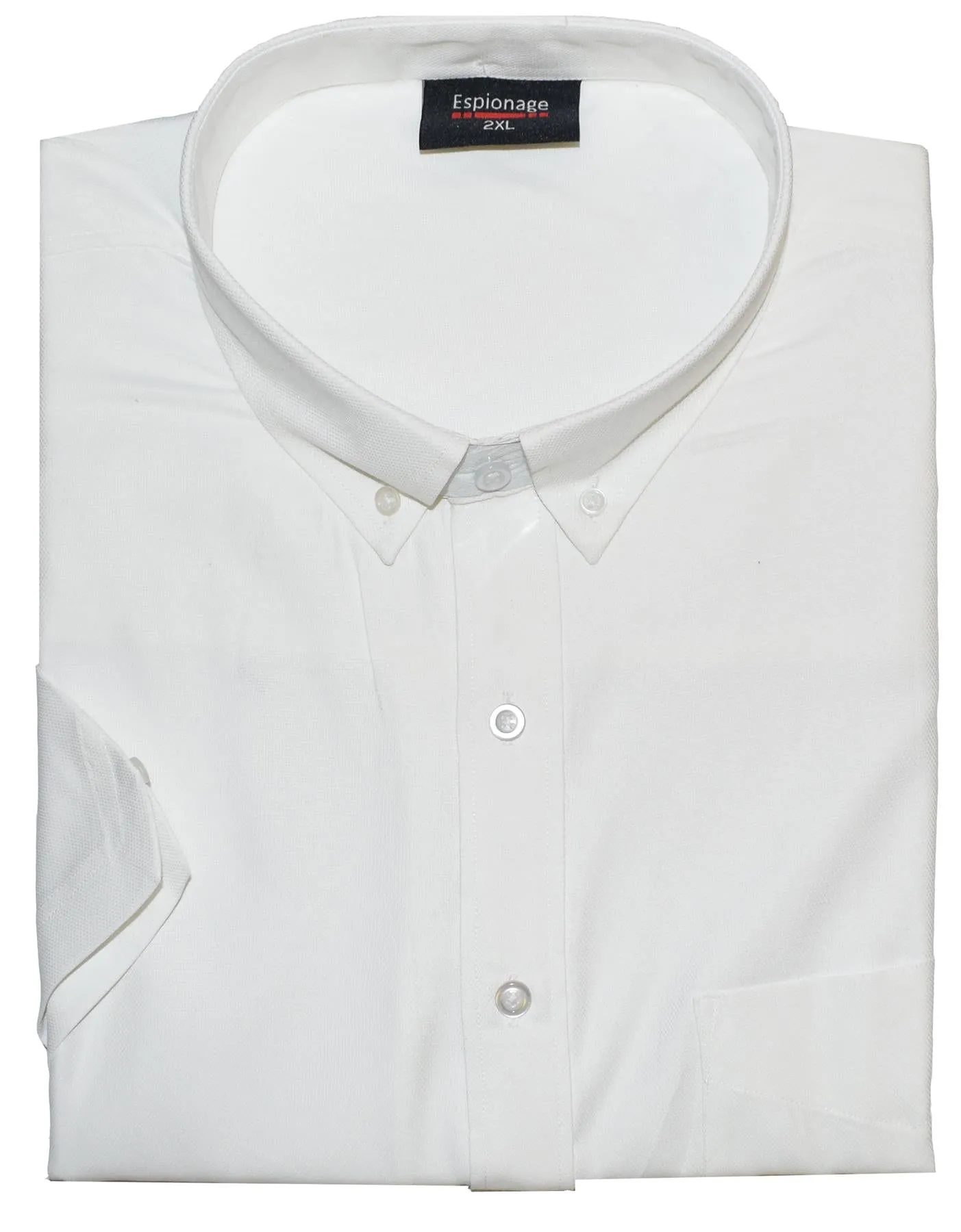 Espionage Mens Classic Short Sleeve Oxford Weave Button Down Collar Shirt (269)