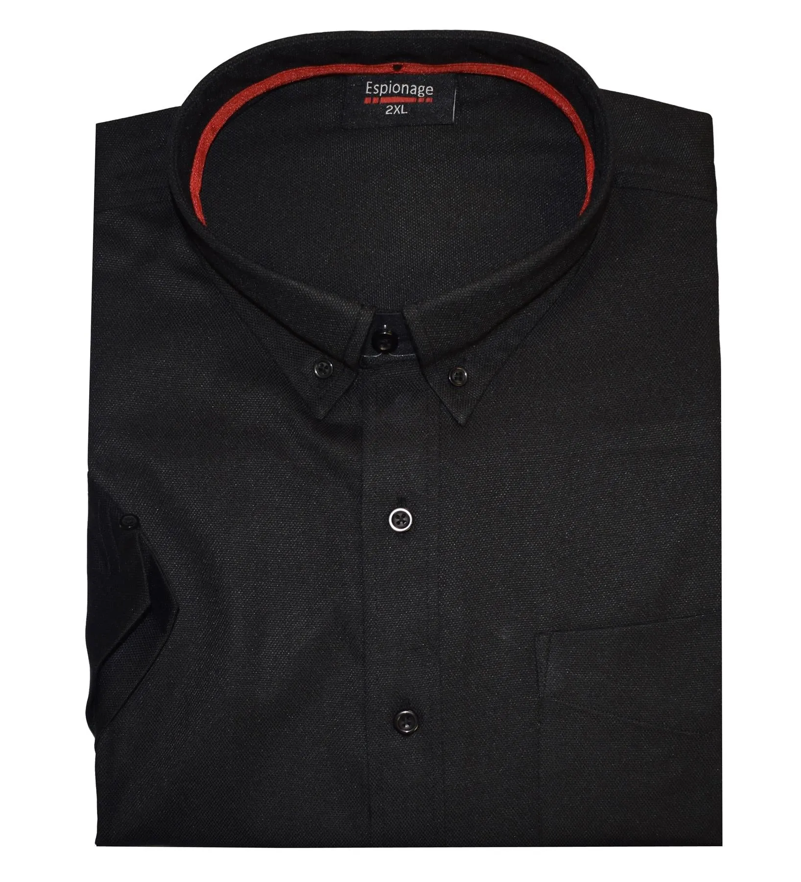 Espionage Mens Classic Short Sleeve Oxford Weave Button Down Collar Shirt (269)