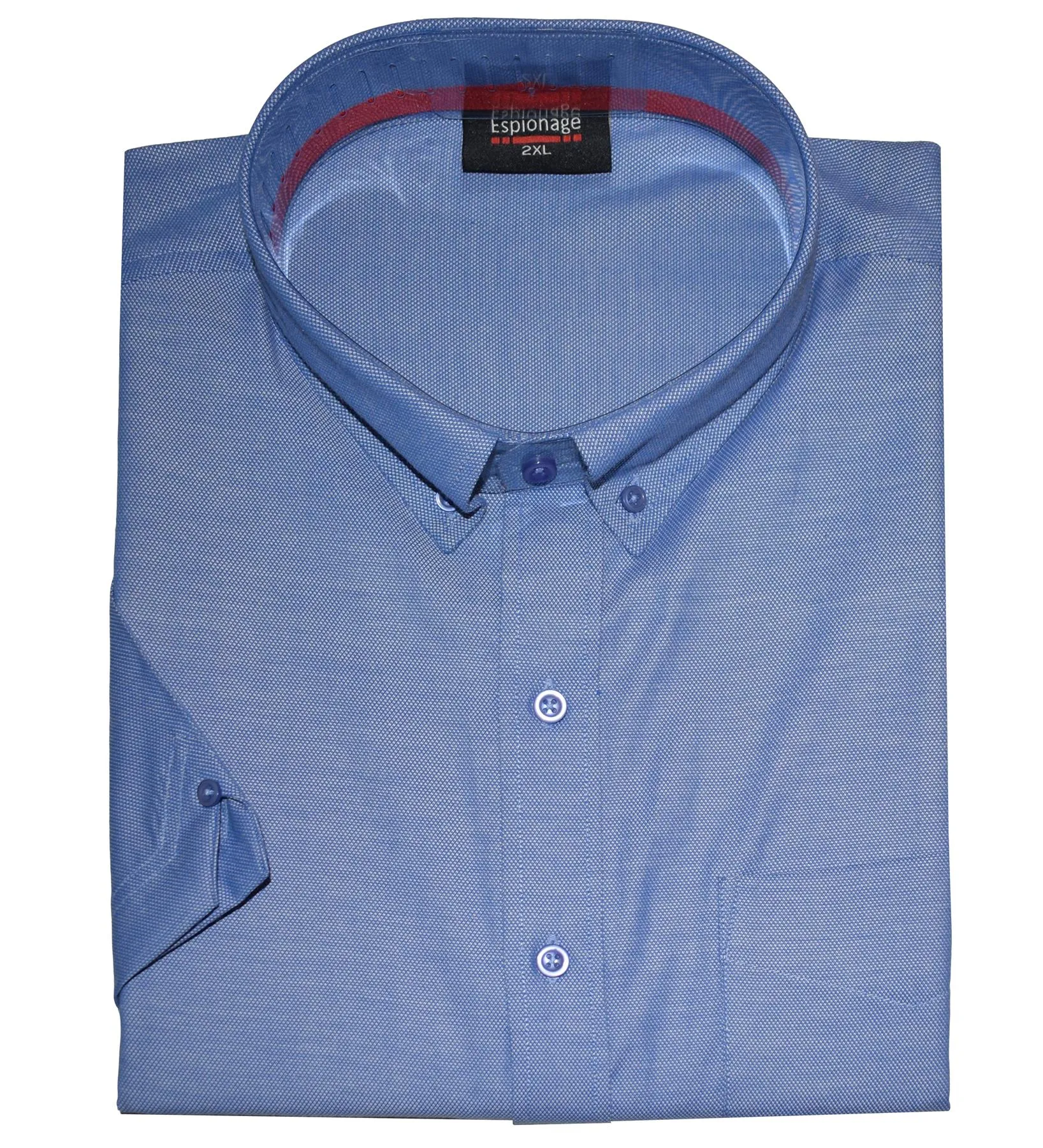 Espionage Mens Classic Short Sleeve Oxford Weave Button Down Collar Shirt (269)